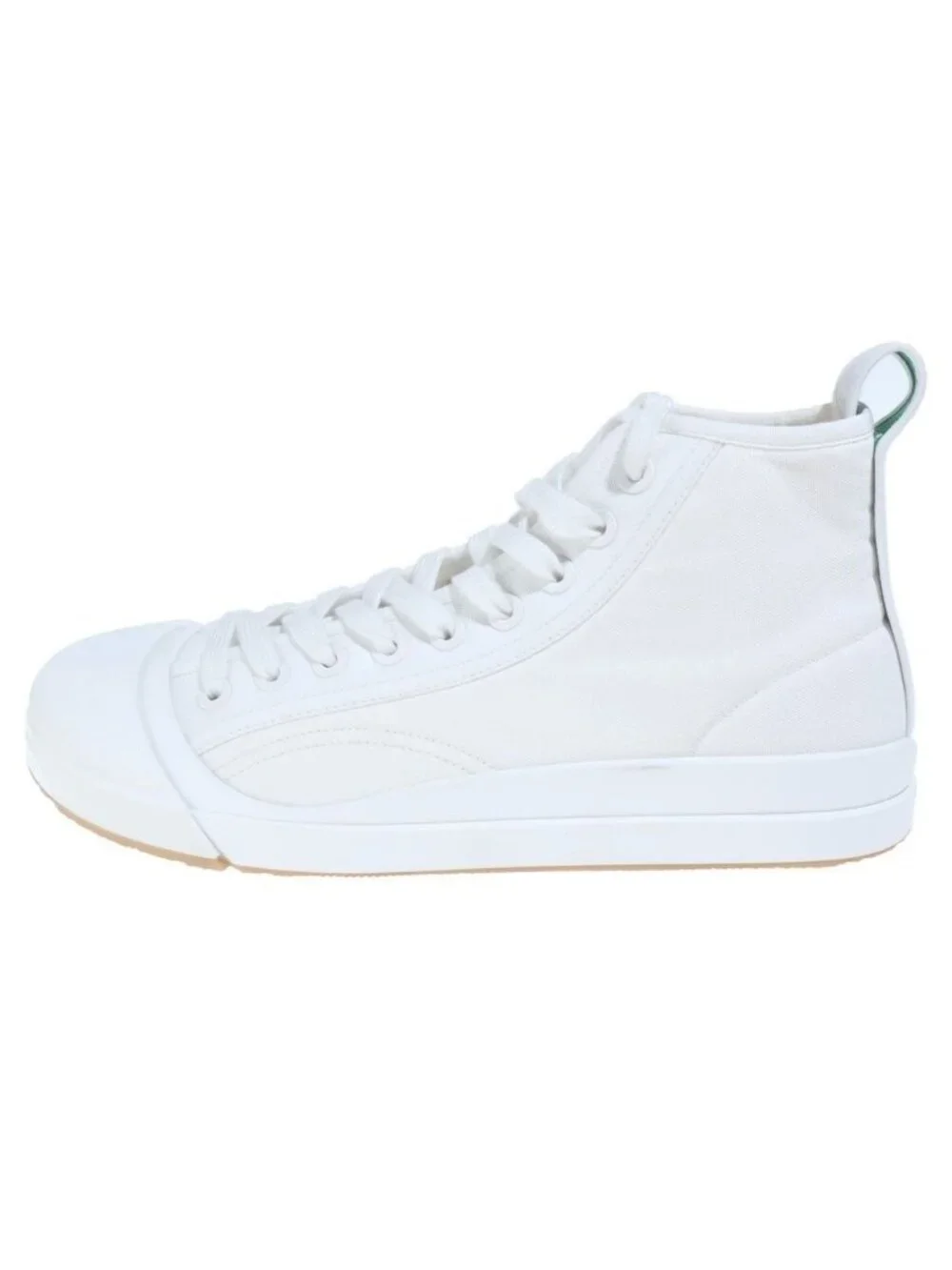Bottega Veneta Vulcan Sneaker High Cut Sneakers Canvas Logo Rubber Patch White